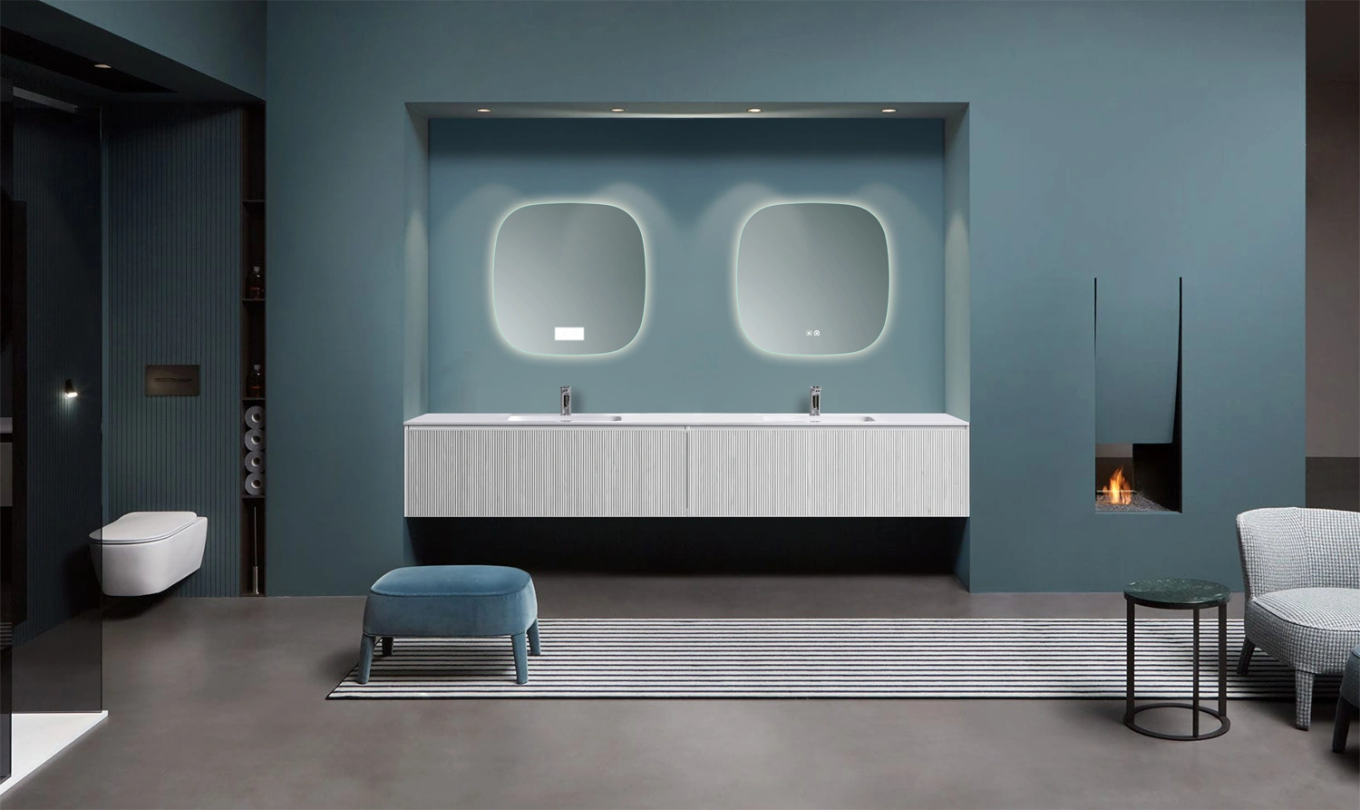 Mosmile Anti-fog Frameless Wall Bathroom Mirror with LED